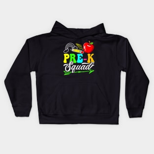 Back To School First Day Of Pre K Squad Teacher Cute Kids Hoodie